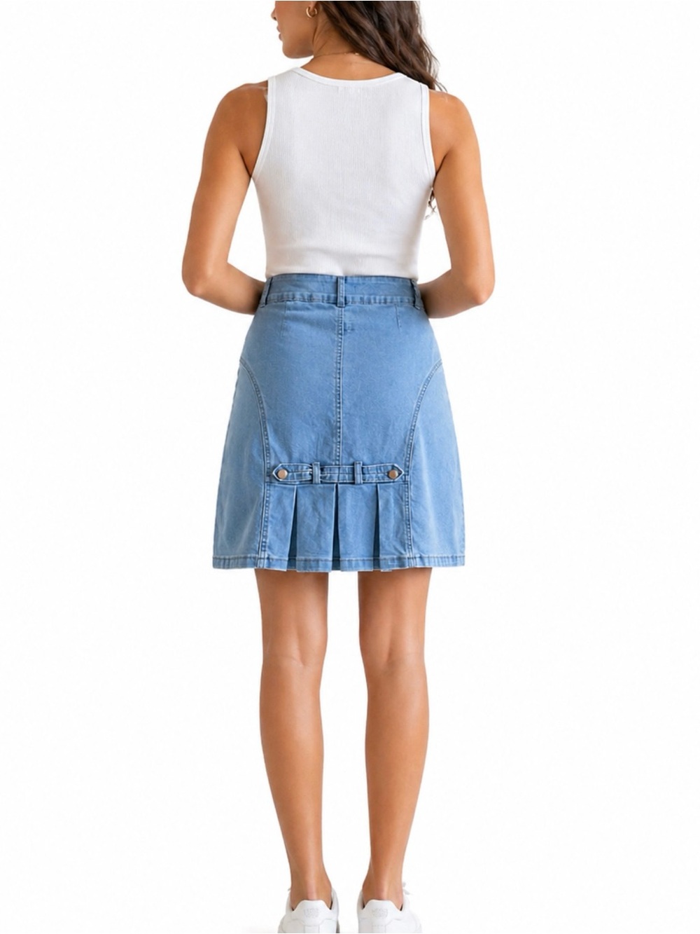 Nina Rossi Light Blue Denim A-Line Skirt Size M